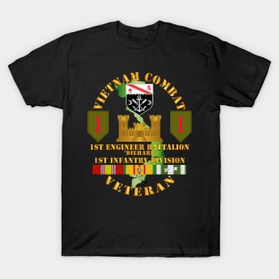 Vietnam Combat Vet - 1st Engineer Bn - 1st Inf Div SSI T-Shirt